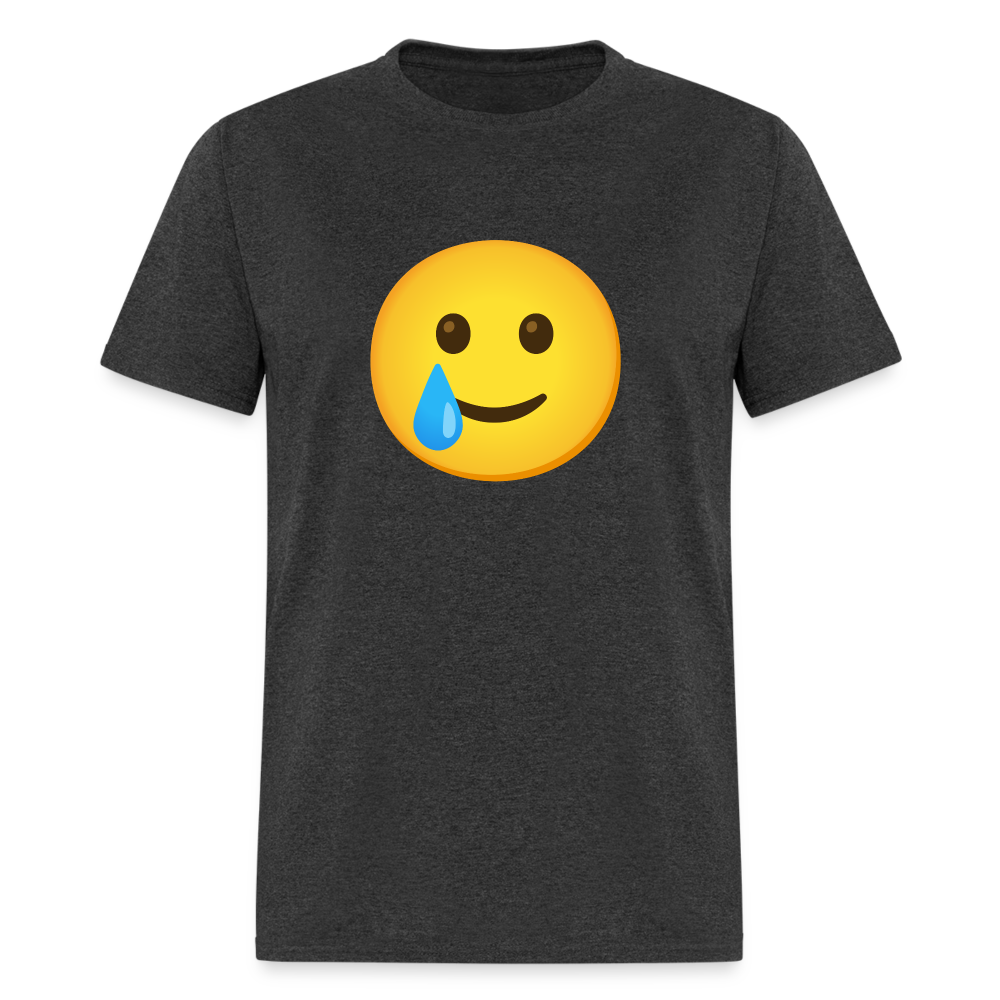 🥲 Smiling Face with Tear (Google Noto Color Emoji) Unisex Classic T-Shirt - heather black