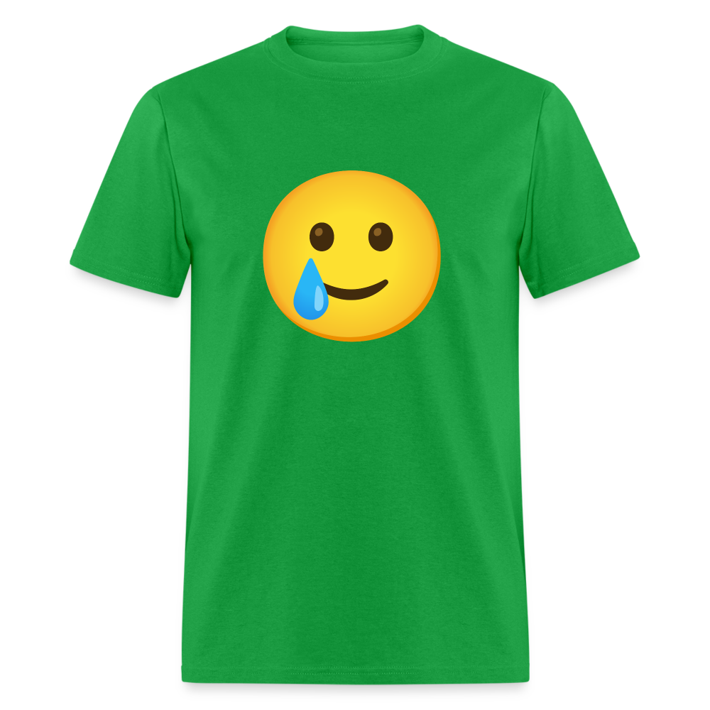 🥲 Smiling Face with Tear (Google Noto Color Emoji) Unisex Classic T-Shirt - bright green