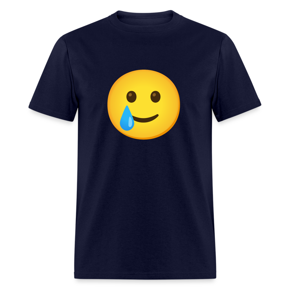 🥲 Smiling Face with Tear (Google Noto Color Emoji) Unisex Classic T-Shirt - navy