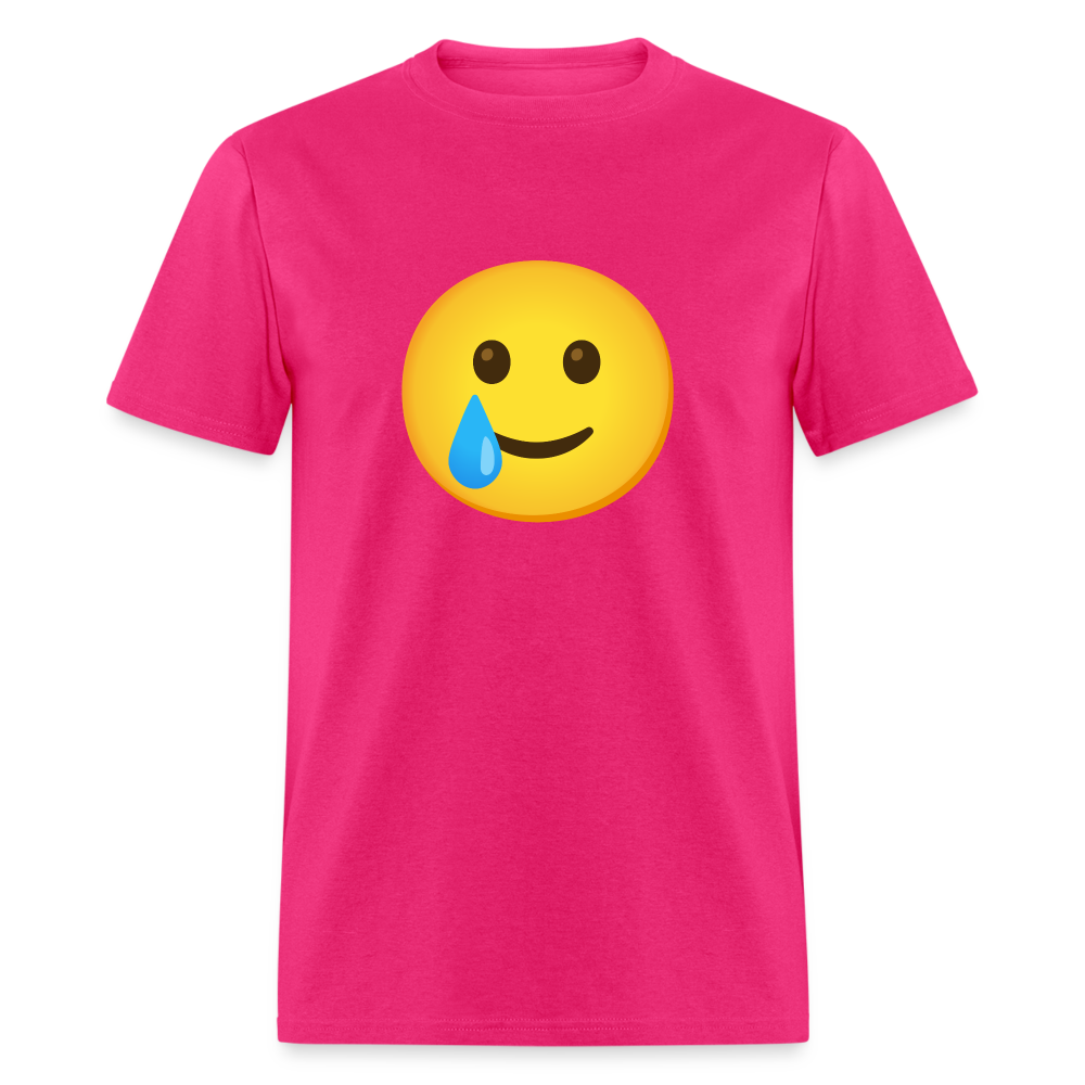 🥲 Smiling Face with Tear (Google Noto Color Emoji) Unisex Classic T-Shirt - fuchsia