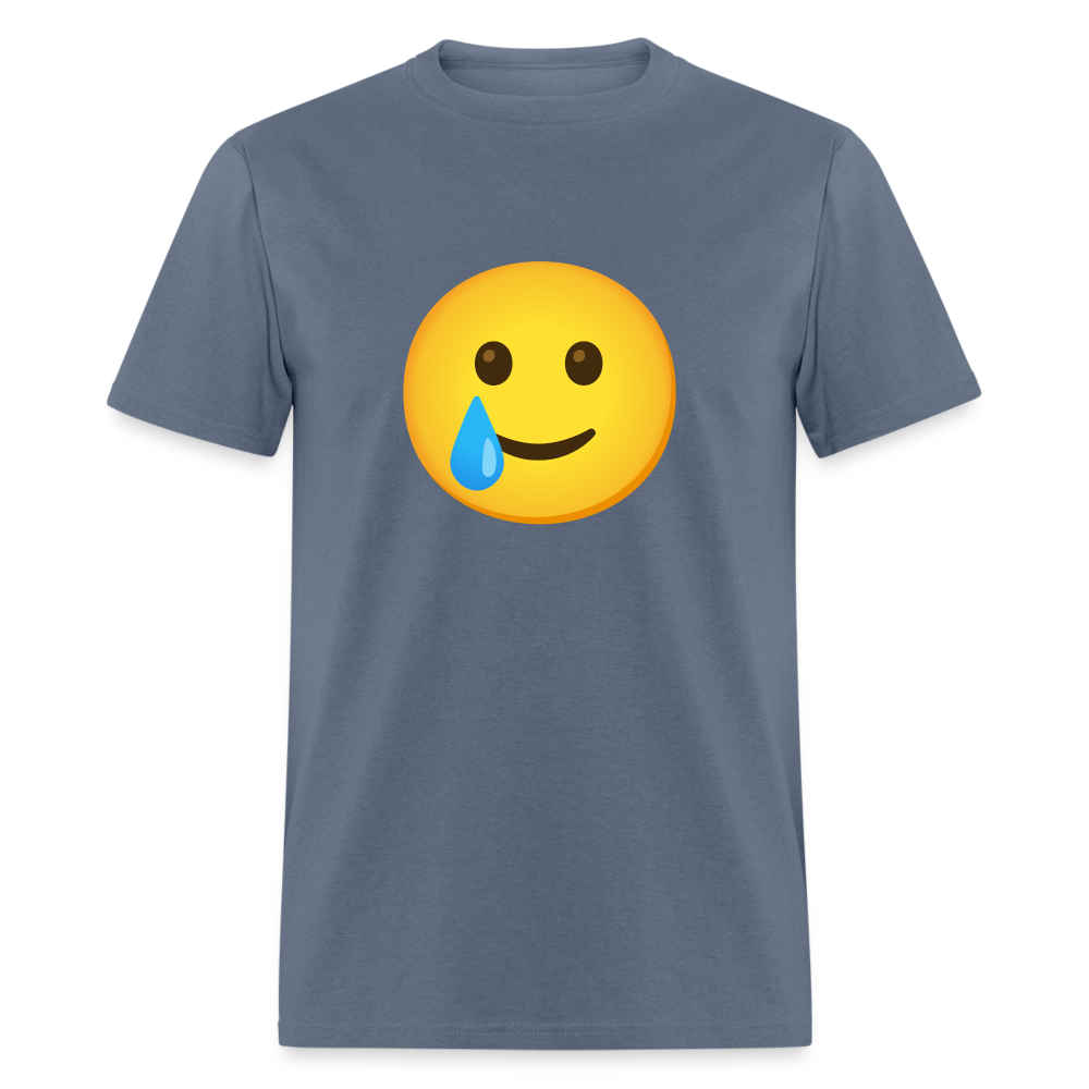 🥲 Smiling Face with Tear (Google Noto Color Emoji) Unisex Classic T-Shirt - denim