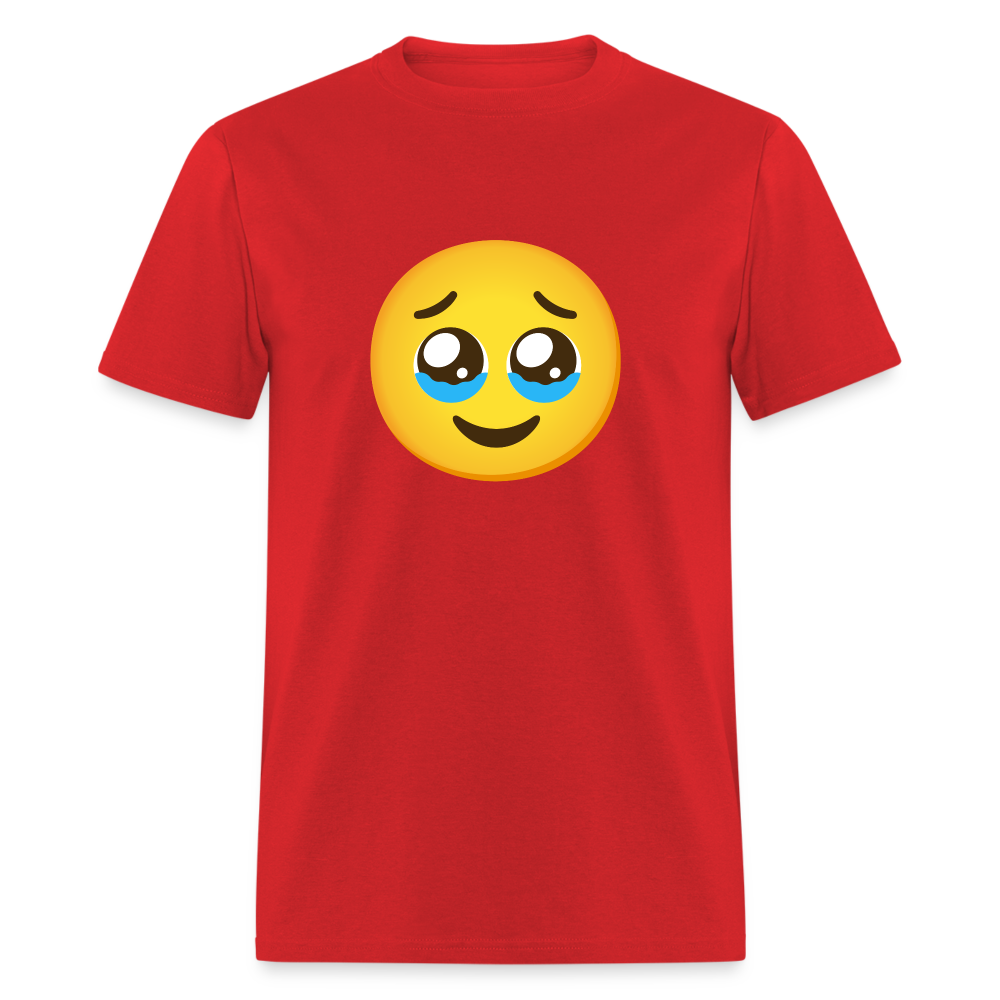 🥹 Face Holding Back Tears (Google Noto Color Emoji) Unisex Classic T-Shirt - red