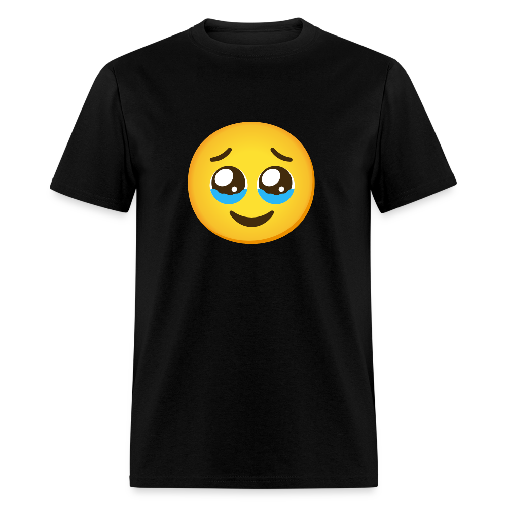 🥹 Face Holding Back Tears (Google Noto Color Emoji) Unisex Classic T-Shirt - black