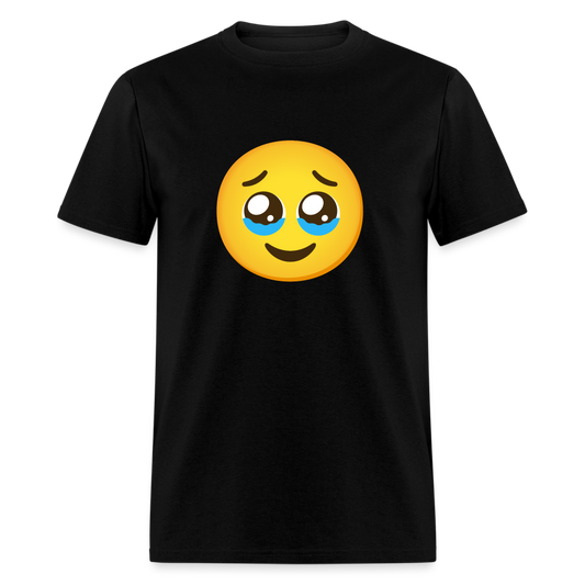 🥹 Face Holding Back Tears (Google Noto Color Emoji) Unisex Classic T-Shirt - black