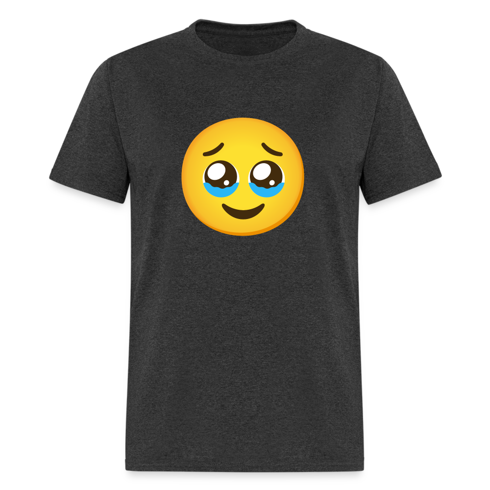 🥹 Face Holding Back Tears (Google Noto Color Emoji) Unisex Classic T-Shirt - heather black