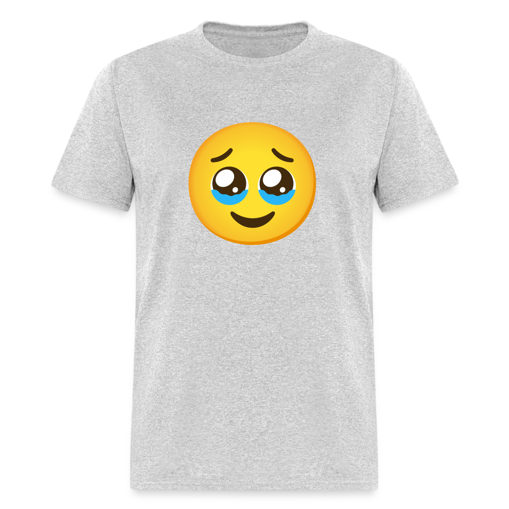 🥹 Face Holding Back Tears (Google Noto Color Emoji) Unisex Classic T-Shirt - heather gray