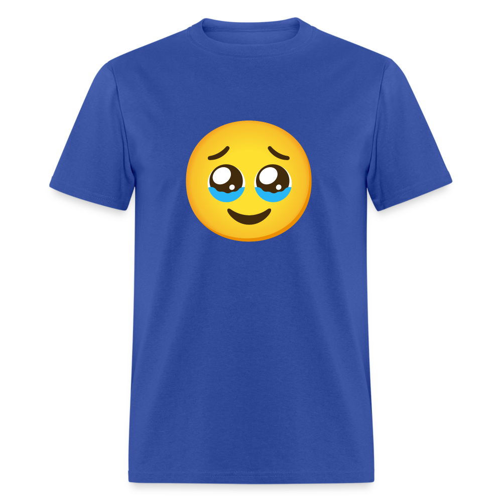 🥹 Face Holding Back Tears (Google Noto Color Emoji) Unisex Classic T-Shirt - royal blue