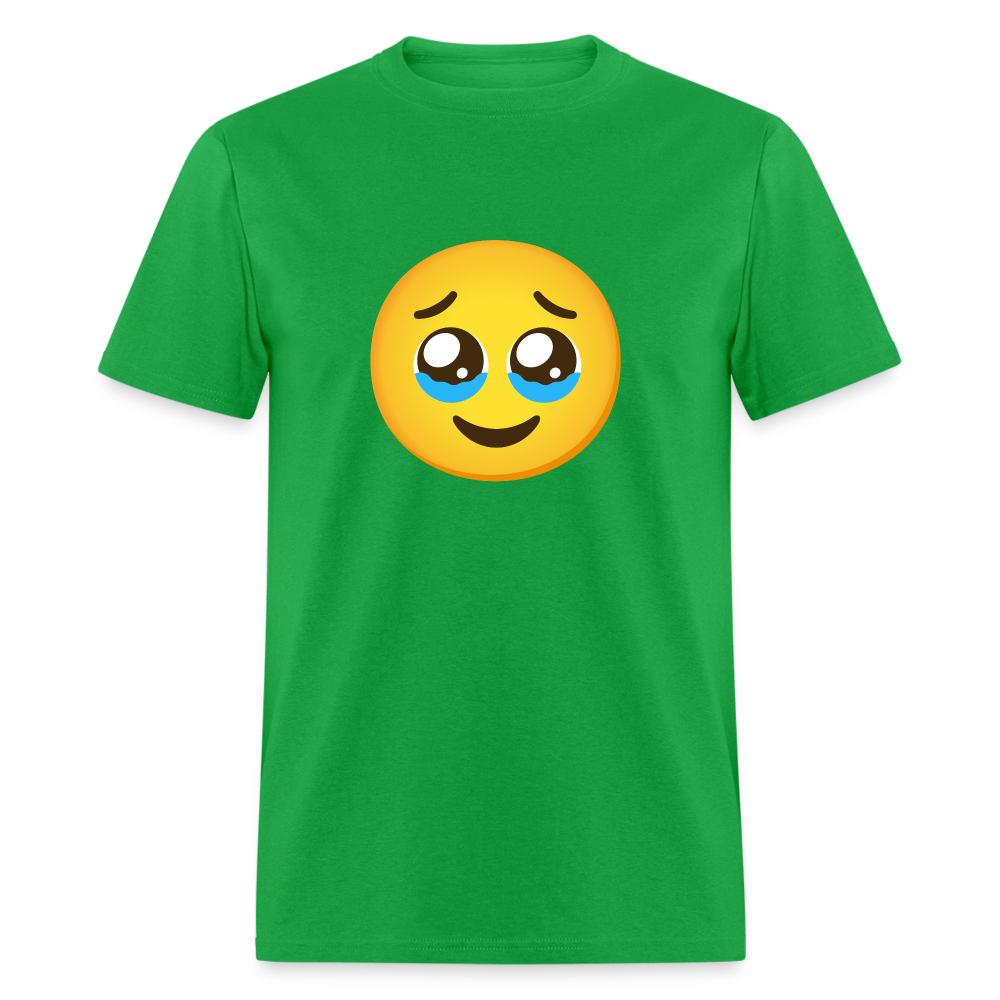 🥹 Face Holding Back Tears (Google Noto Color Emoji) Unisex Classic T-Shirt - bright green