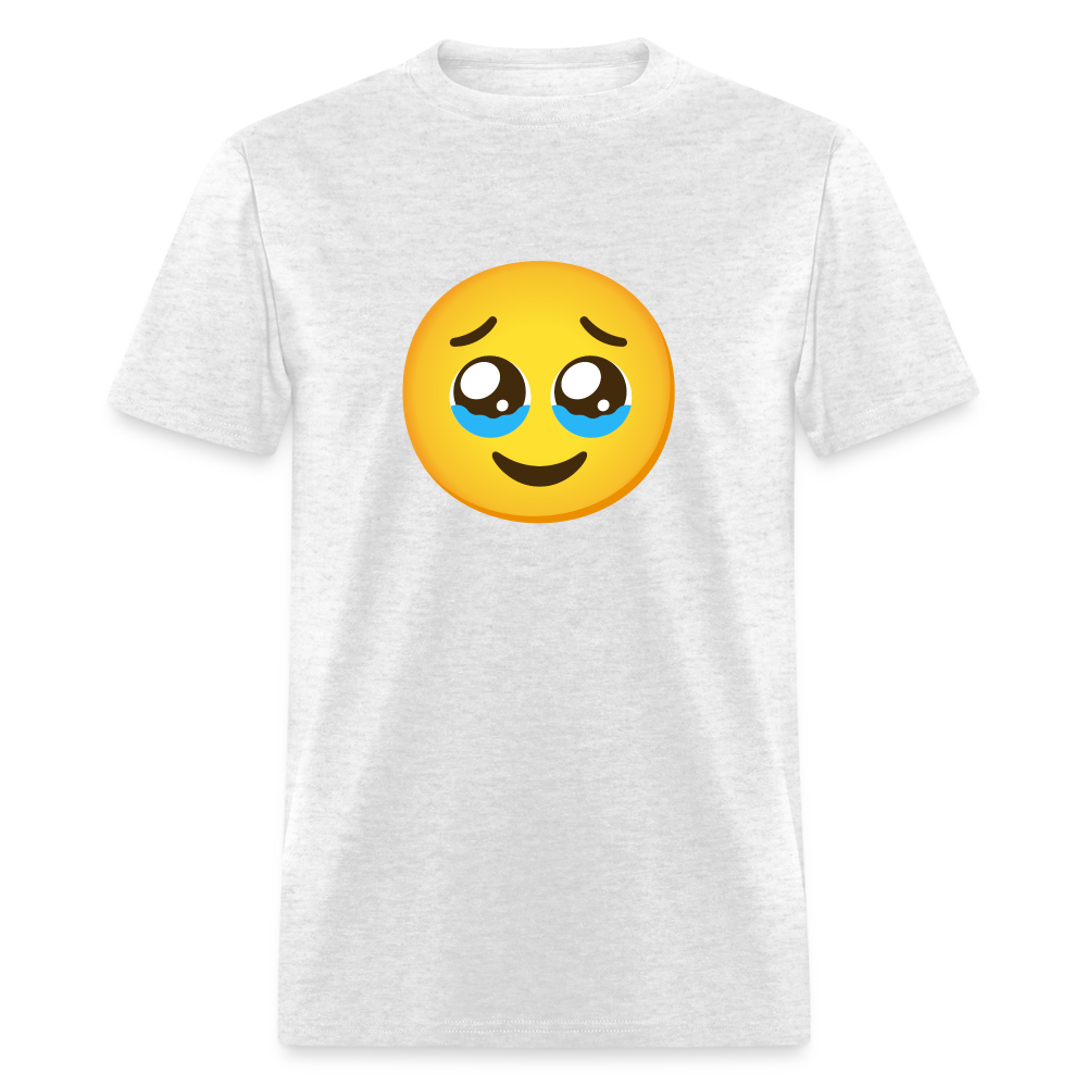 🥹 Face Holding Back Tears (Google Noto Color Emoji) Unisex Classic T-Shirt - light heather gray