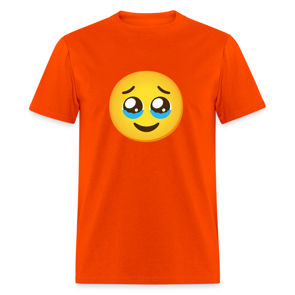 🥹 Face Holding Back Tears (Google Noto Color Emoji) Unisex Classic T-Shirt - orange