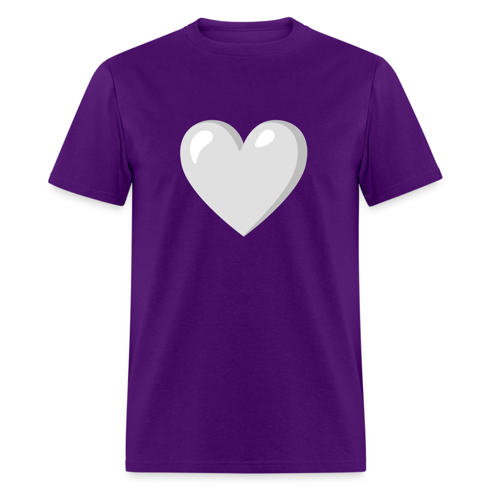 🤍 White Heart (Google Noto Color Emoji) Unisex Classic T-Shirt - purple