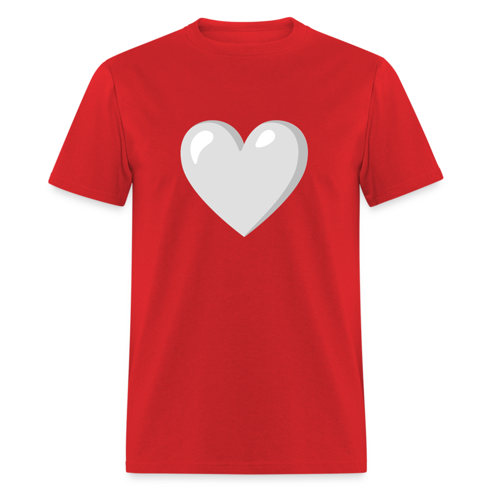🤍 White Heart (Google Noto Color Emoji) Unisex Classic T-Shirt - red