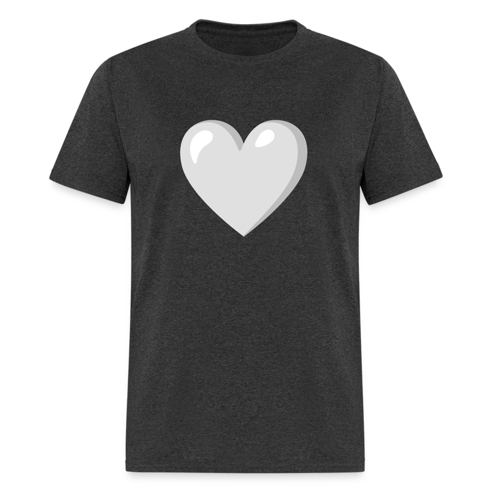 🤍 White Heart (Google Noto Color Emoji) Unisex Classic T-Shirt - heather black