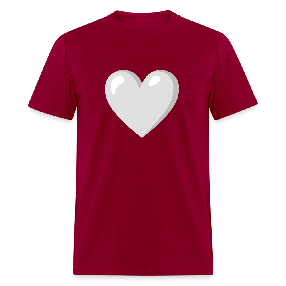🤍 White Heart (Google Noto Color Emoji) Unisex Classic T-Shirt - dark red