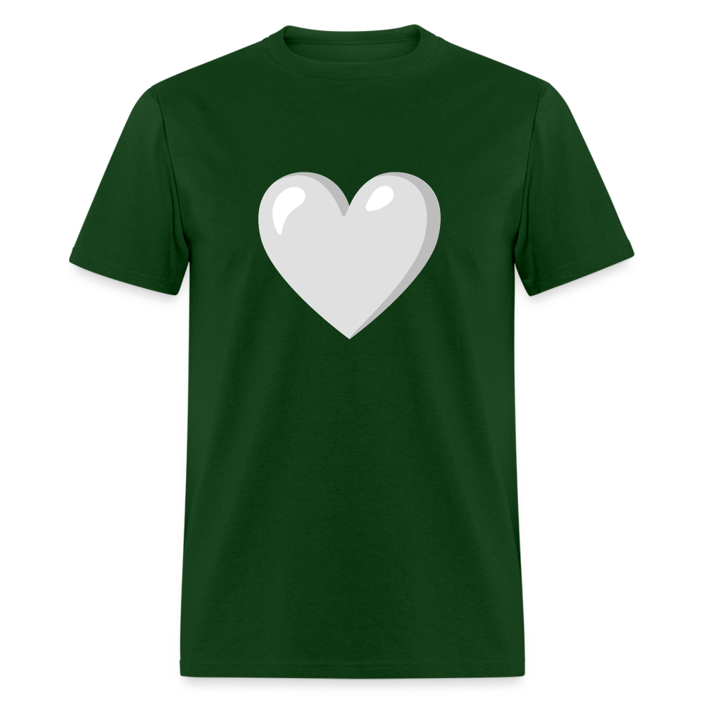 🤍 White Heart (Google Noto Color Emoji) Unisex Classic T-Shirt - forest green