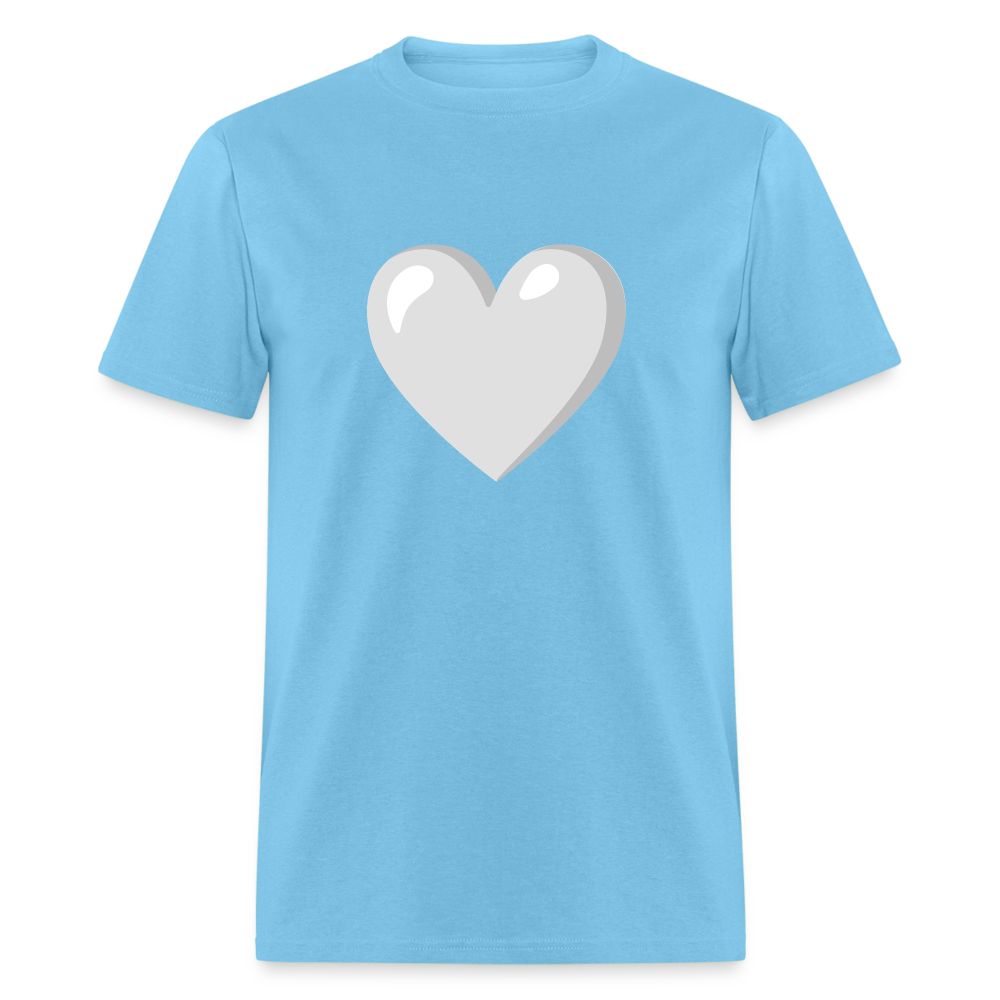 🤍 White Heart (Google Noto Color Emoji) Unisex Classic T-Shirt - aquatic blue
