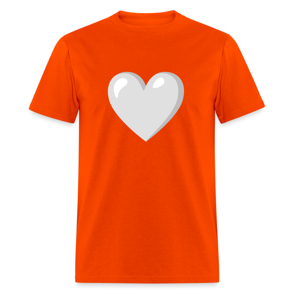 🤍 White Heart (Google Noto Color Emoji) Unisex Classic T-Shirt - orange