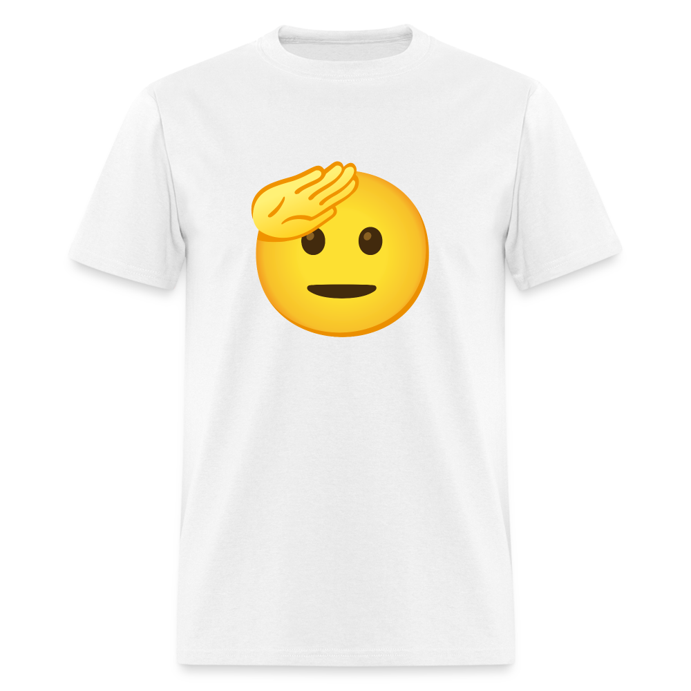 🫡 Saluting Face (Google Noto Color Emoji) Unisex Classic T-Shirt - white