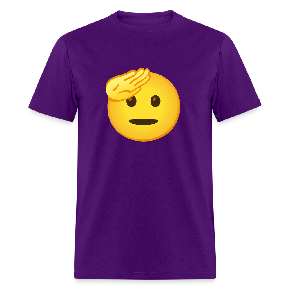 🫡 Saluting Face (Google Noto Color Emoji) Unisex Classic T-Shirt - purple