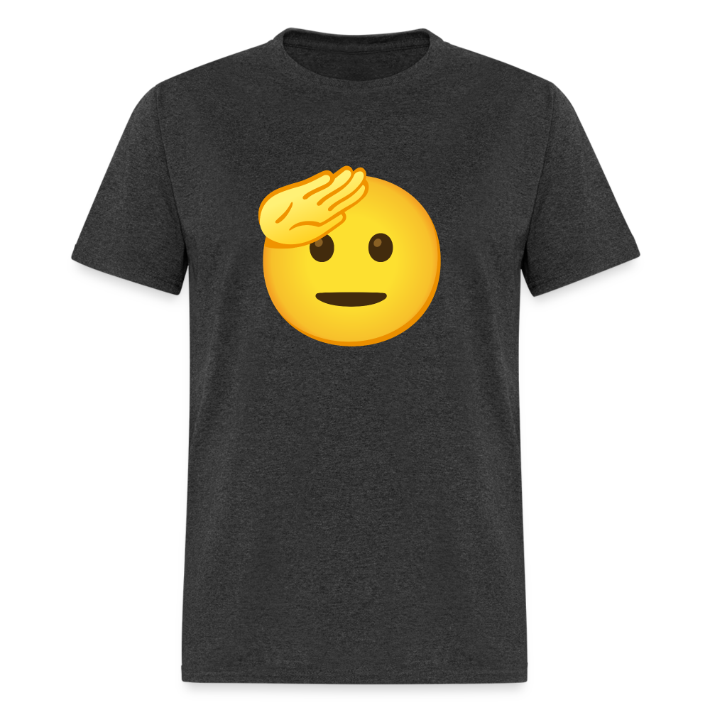🫡 Saluting Face (Google Noto Color Emoji) Unisex Classic T-Shirt - heather black