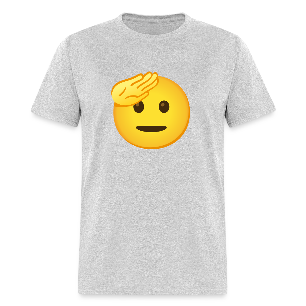 🫡 Saluting Face (Google Noto Color Emoji) Unisex Classic T-Shirt - heather gray
