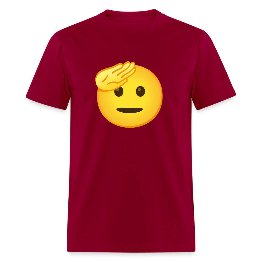 🫡 Saluting Face (Google Noto Color Emoji) Unisex Classic T-Shirt - dark red