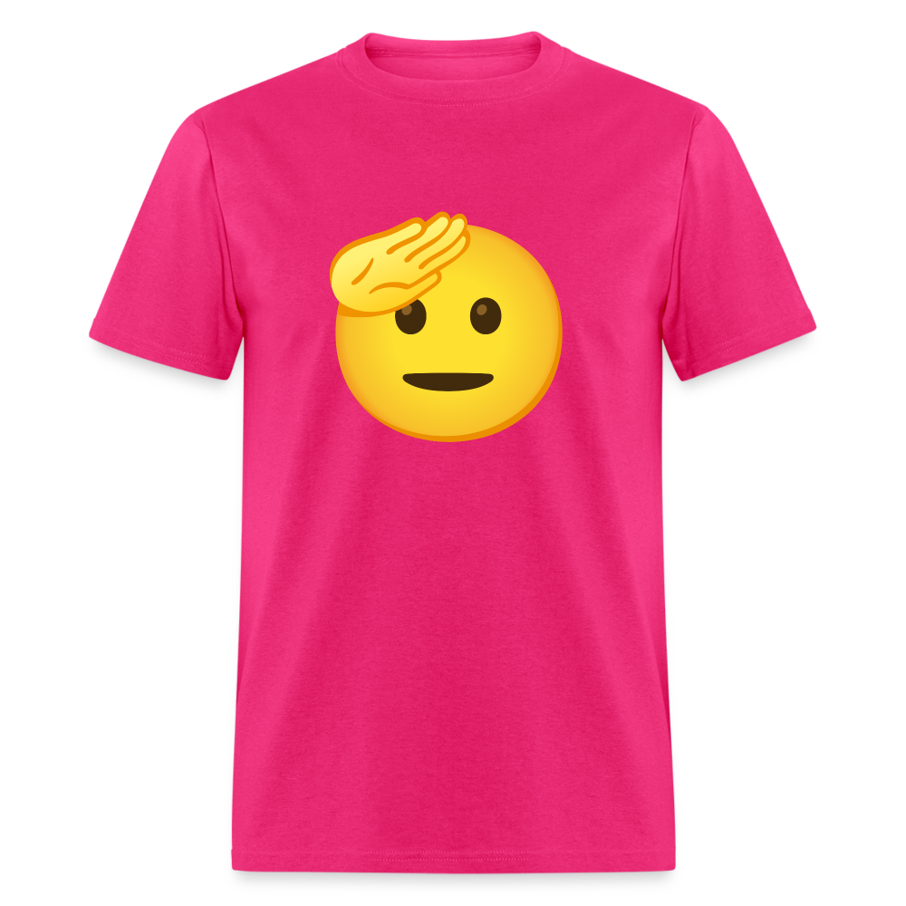 🫡 Saluting Face (Google Noto Color Emoji) Unisex Classic T-Shirt - fuchsia