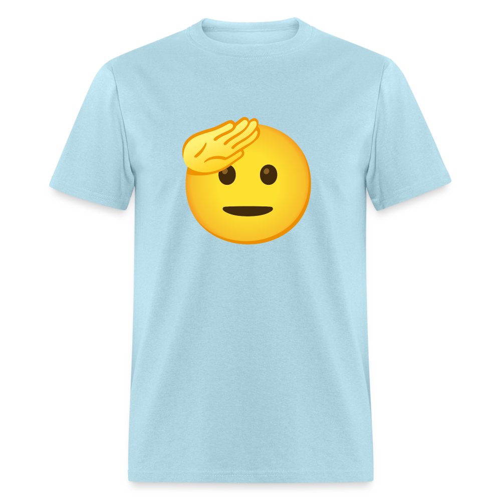 🫡 Saluting Face (Google Noto Color Emoji) Unisex Classic T-Shirt - powder blue