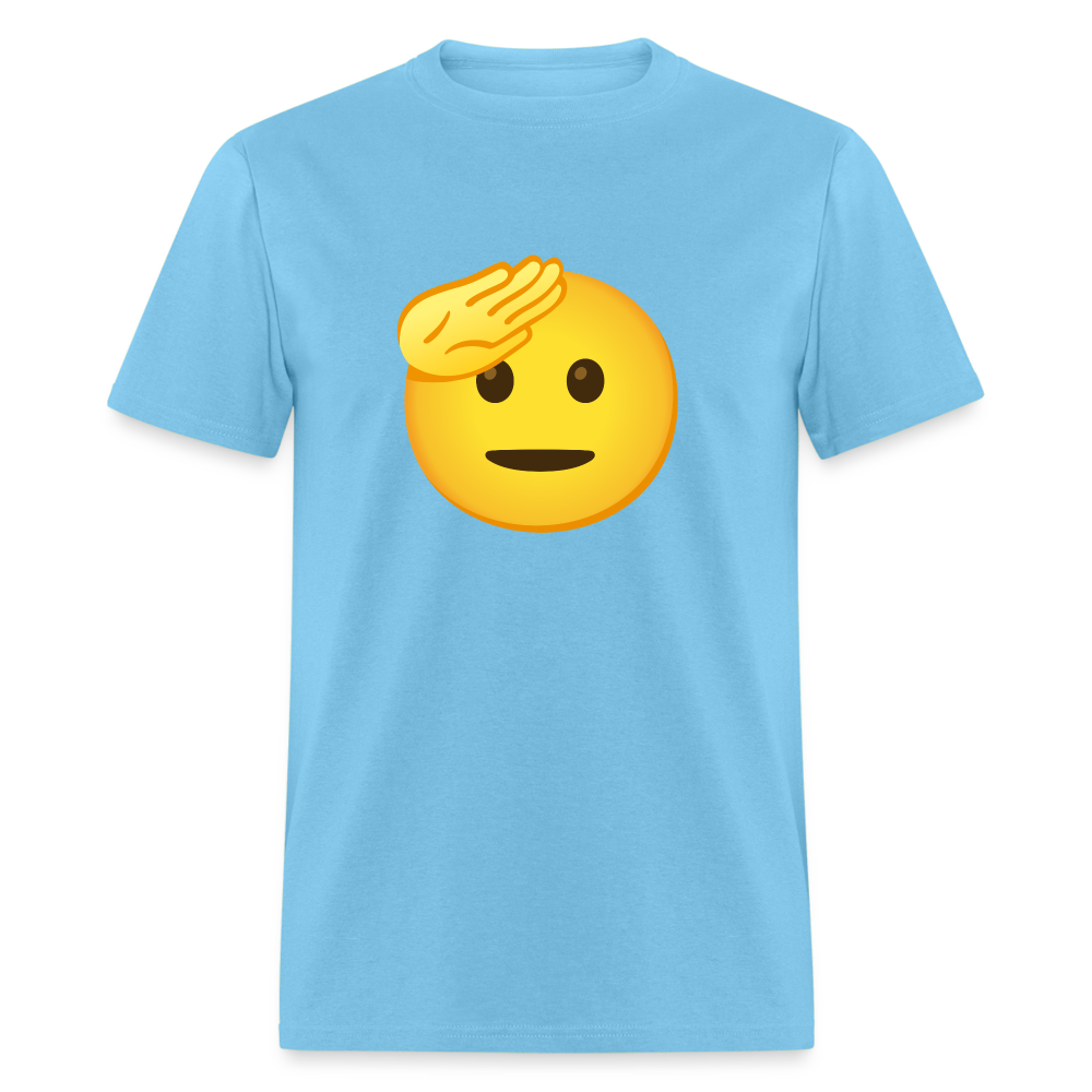 🫡 Saluting Face (Google Noto Color Emoji) Unisex Classic T-Shirt - aquatic blue