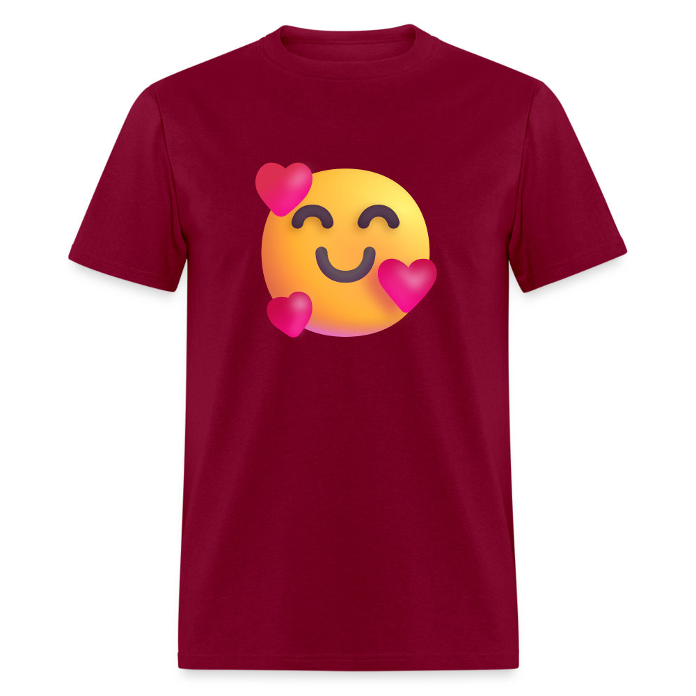 🥰 Smiling Face with Hearts (Microsoft Fluent) Unisex Classic T-Shirt - burgundy