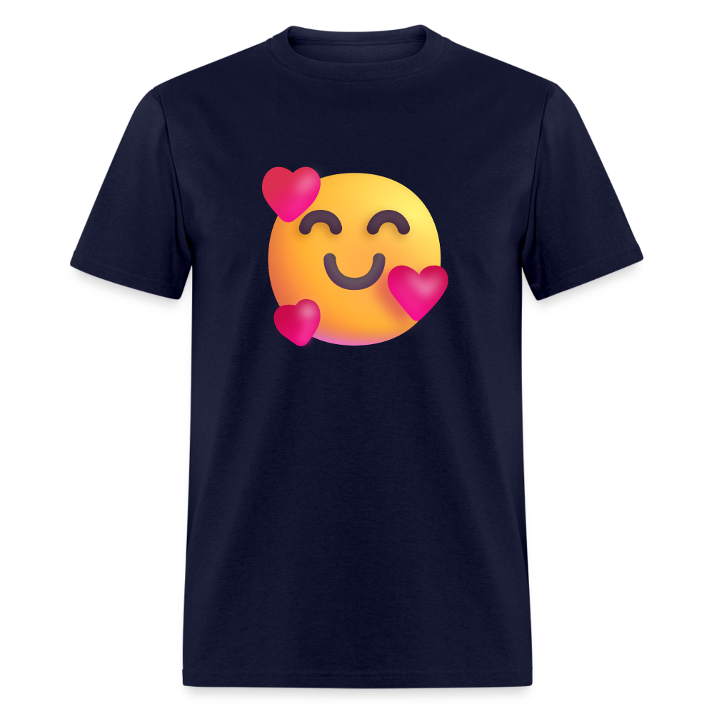 🥰 Smiling Face with Hearts (Microsoft Fluent) Unisex Classic T-Shirt - navy