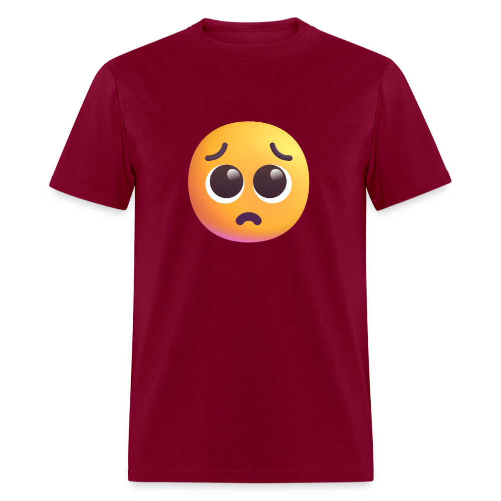 🥺 Pleading Face (Microsoft Fluent) Unisex Classic T-Shirt - burgundy