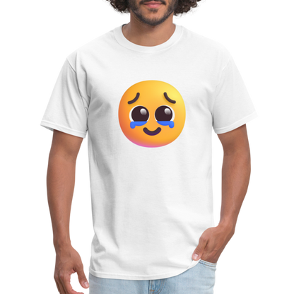 🥹 Face Holding Back Tears (Microsoft Fluent) Unisex Classic T-Shirt - white