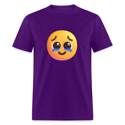 🥹 Face Holding Back Tears (Microsoft Fluent) Unisex Classic T-Shirt - purple