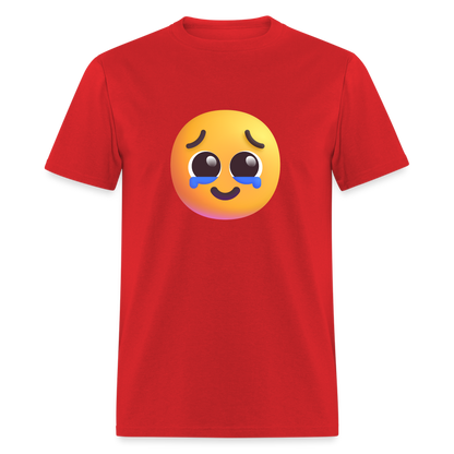 🥹 Face Holding Back Tears (Microsoft Fluent) Unisex Classic T-Shirt - red