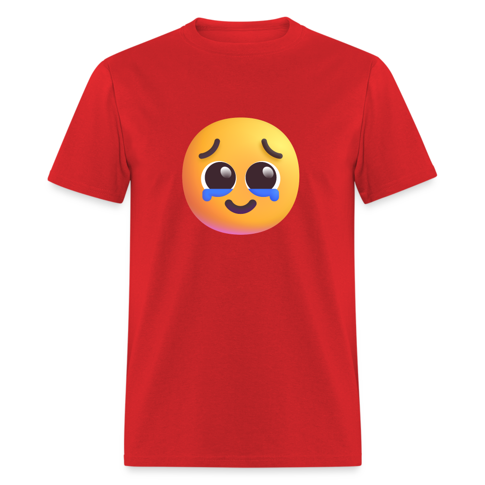 🥹 Face Holding Back Tears (Microsoft Fluent) Unisex Classic T-Shirt - red