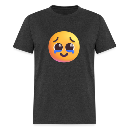🥹 Face Holding Back Tears (Microsoft Fluent) Unisex Classic T-Shirt - heather black