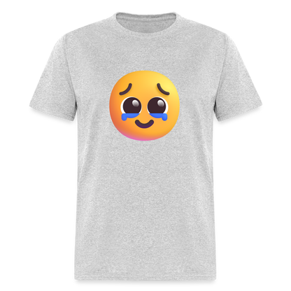🥹 Face Holding Back Tears (Microsoft Fluent) Unisex Classic T-Shirt - heather gray
