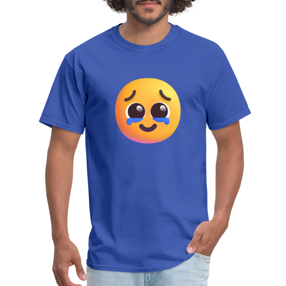 🥹 Face Holding Back Tears (Microsoft Fluent) Unisex Classic T-Shirt - royal blue
