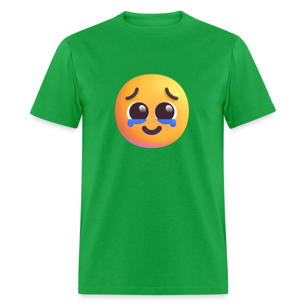 🥹 Face Holding Back Tears (Microsoft Fluent) Unisex Classic T-Shirt - bright green