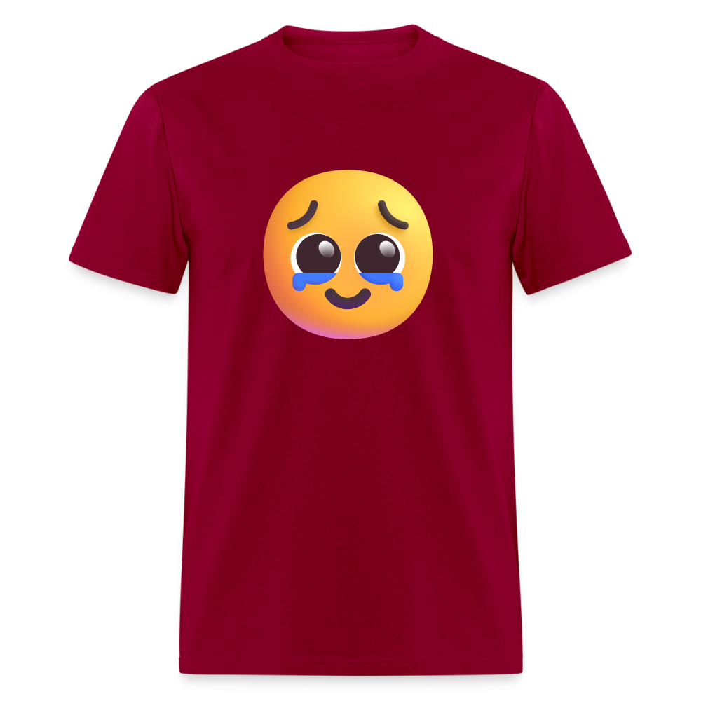 🥹 Face Holding Back Tears (Microsoft Fluent) Unisex Classic T-Shirt - dark red