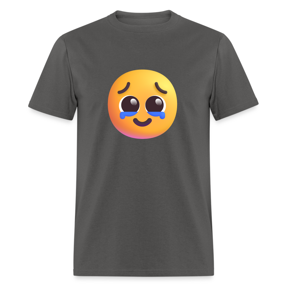 🥹 Face Holding Back Tears (Microsoft Fluent) Unisex Classic T-Shirt - charcoal