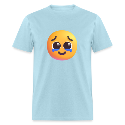 🥹 Face Holding Back Tears (Microsoft Fluent) Unisex Classic T-Shirt - powder blue