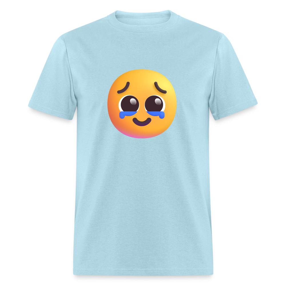 🥹 Face Holding Back Tears (Microsoft Fluent) Unisex Classic T-Shirt - powder blue