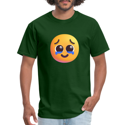 🥹 Face Holding Back Tears (Microsoft Fluent) Unisex Classic T-Shirt - forest green
