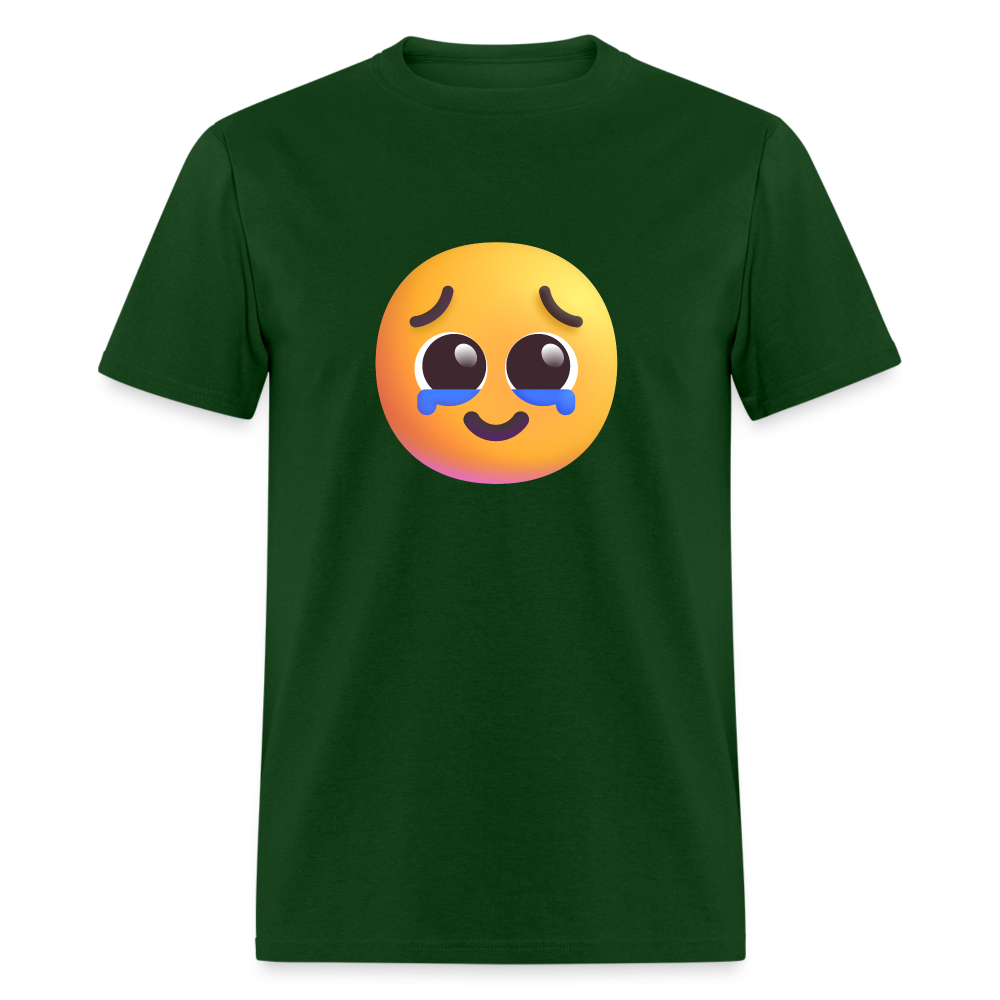 🥹 Face Holding Back Tears (Microsoft Fluent) Unisex Classic T-Shirt - forest green