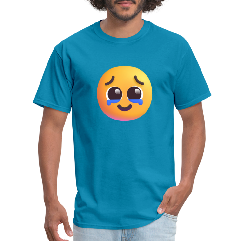 🥹 Face Holding Back Tears (Microsoft Fluent) Unisex Classic T-Shirt - turquoise