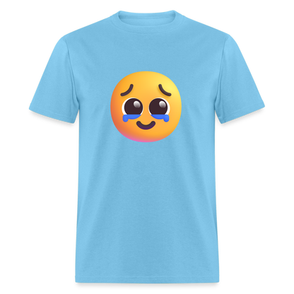 🥹 Face Holding Back Tears (Microsoft Fluent) Unisex Classic T-Shirt - aquatic blue