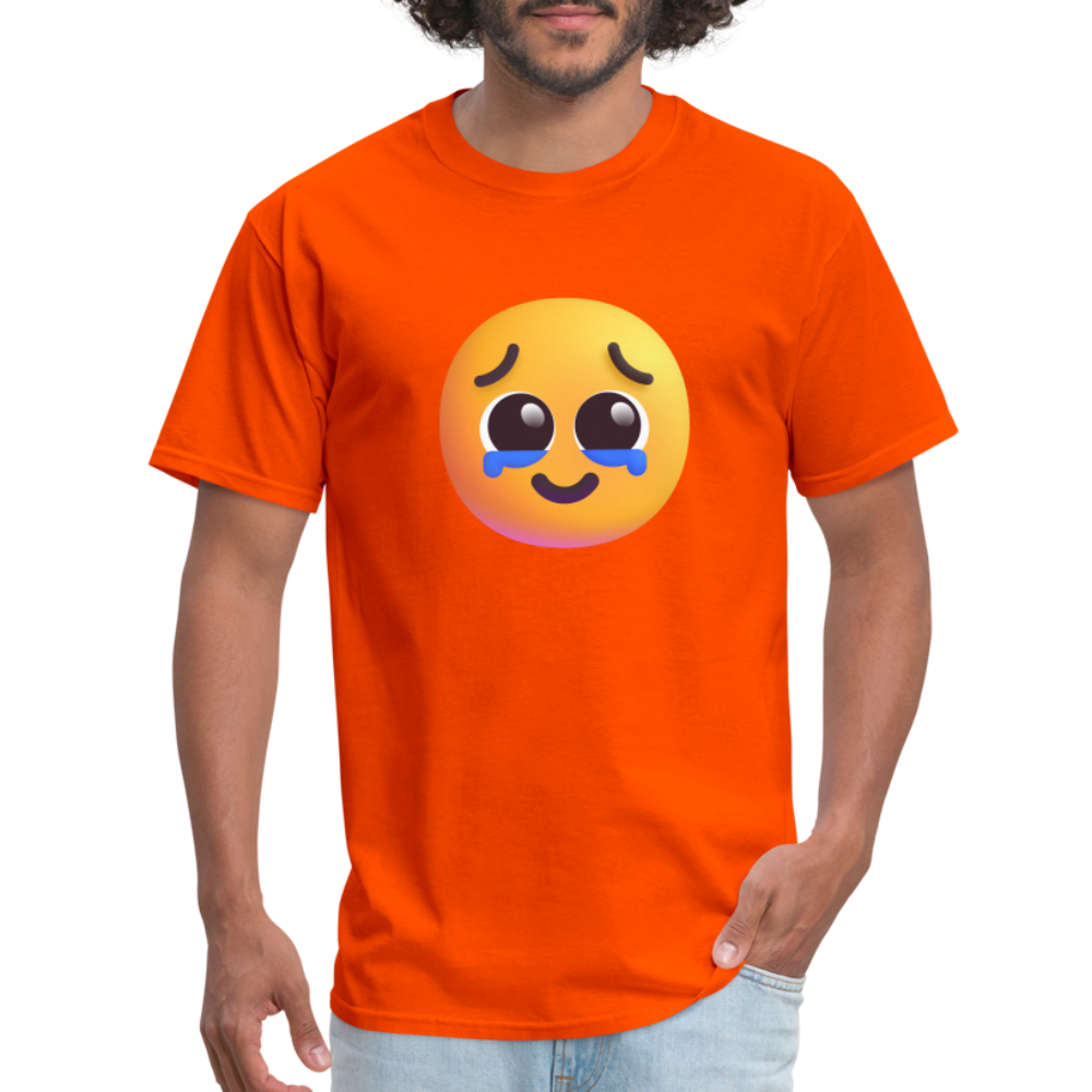 🥹 Face Holding Back Tears (Microsoft Fluent) Unisex Classic T-Shirt - orange