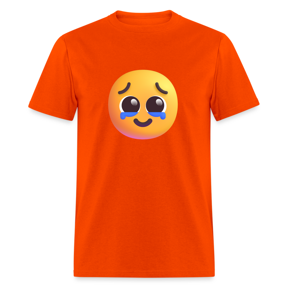 🥹 Face Holding Back Tears (Microsoft Fluent) Unisex Classic T-Shirt - orange